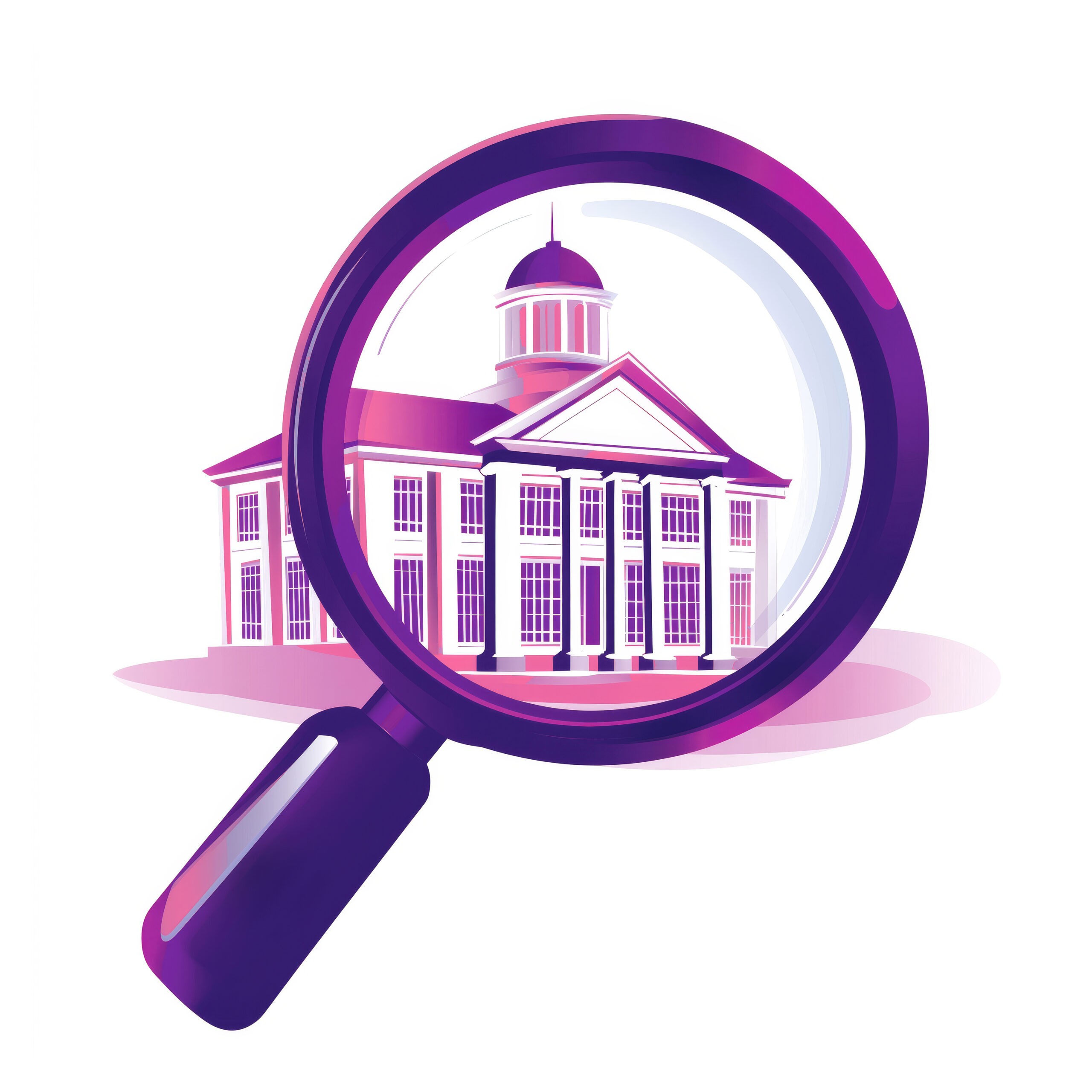 Magnifying glass showing the choice of university abroad